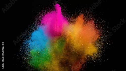 Color powder burst against ...