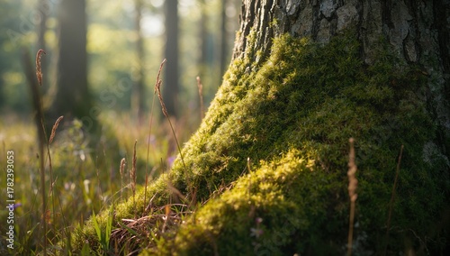 Serene depiction of lush mo...