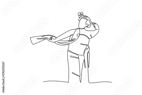Simple continuous line drawing of all about traditional dance. simple line, creativity designer. Vector, Designer.