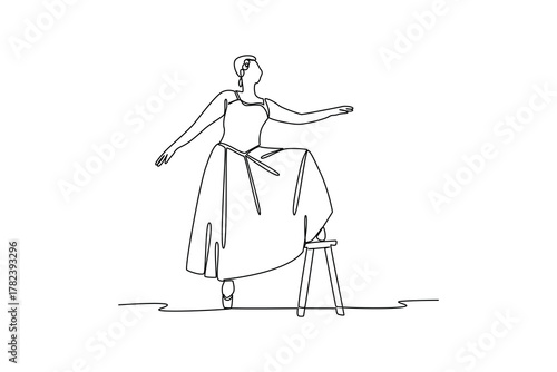 Simple continuous line drawing of all about traditional dance. simple line, creativity designer. Vector, Designer.