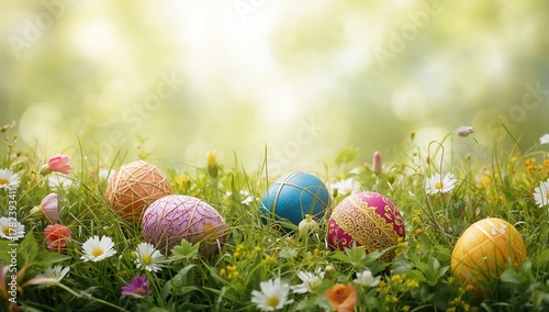 Spring meadow decorated wit...