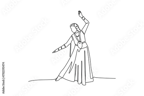 Simple continuous line drawing of all about traditional dance. simple line, creativity designer. Vector, Designer.