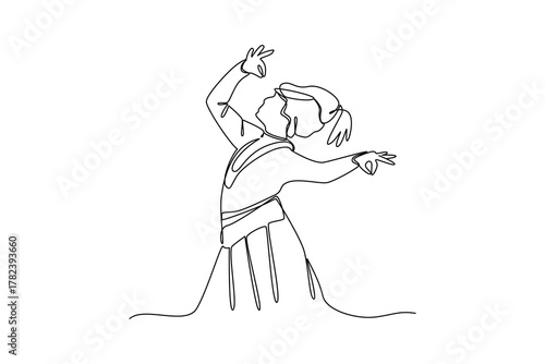 Simple continuous line drawing of all about traditional dance. simple line, creativity designer. Vector, Designer.