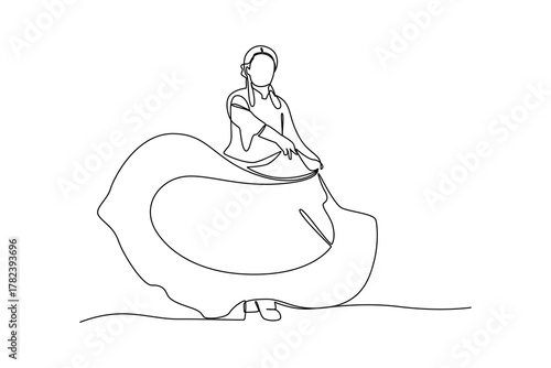 Simple continuous line drawing of all about traditional dance. simple line, creativity designer. Vector, Designer.
