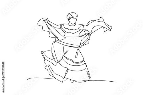 Simple continuous line drawing of all about traditional dance. simple line, creativity designer. Vector, Designer.