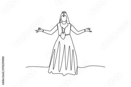 Simple continuous line drawing of all about traditional dance. simple line, creativity designer. Vector, Designer.