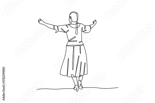 Simple continuous line drawing of all about traditional dance. simple line, creativity designer. Vector, Designer.