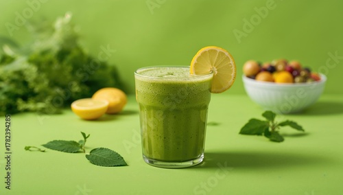 A green smoothie with lemon...