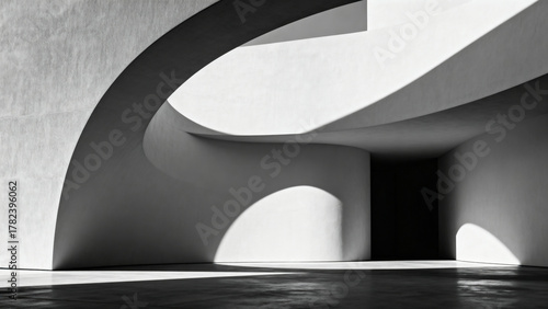 Abstract architectural curves and shadows