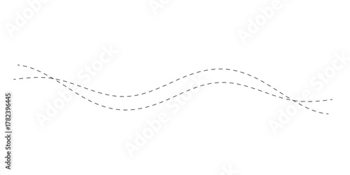 Two parallel dashed wavy lines creating an abstract pattern with a sense of connection and movement