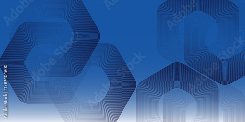 Abstract blue glowing geometric lines on dark blue background modern