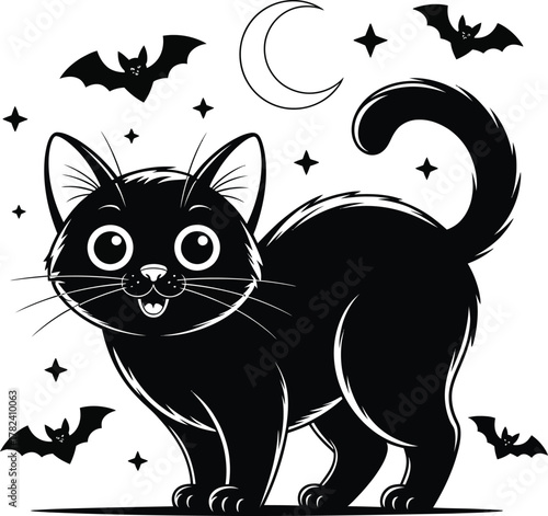 The Cat Under the Crescent Moon