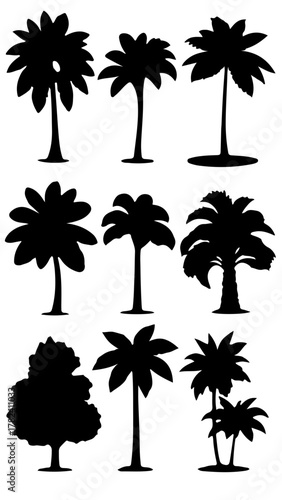 set of palm trees