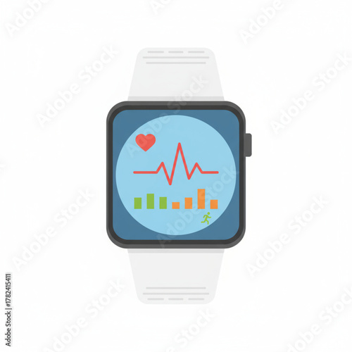 Smartwatch Health Monitoring and Telemedicine Data Illustration