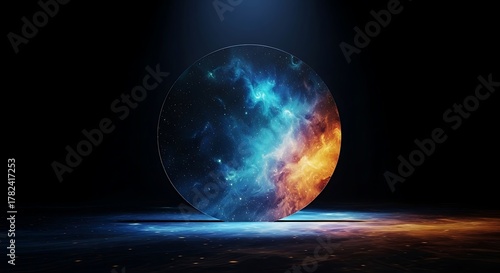 Abstract universe galaxy cosmic nebula fantasy science exploration space backdrop sci fi digital illustration light energy stellar sphere