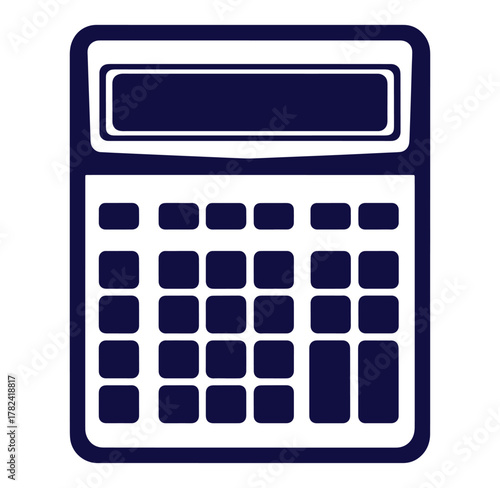 Simple flat icon of a blue calculator suitable for business and financial calculation tasks