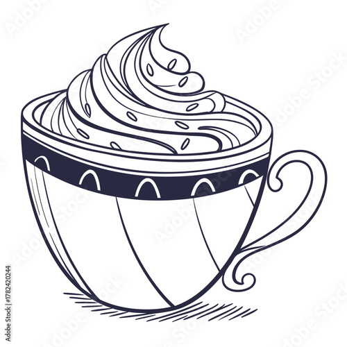 Delicious coffee cup illustration in vector format
