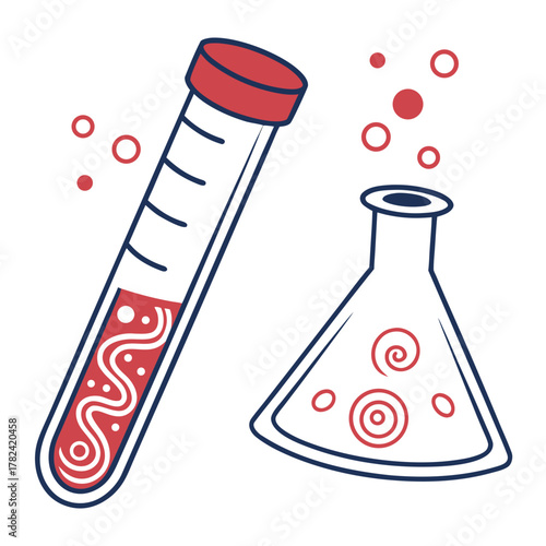 Test tubes with liquid