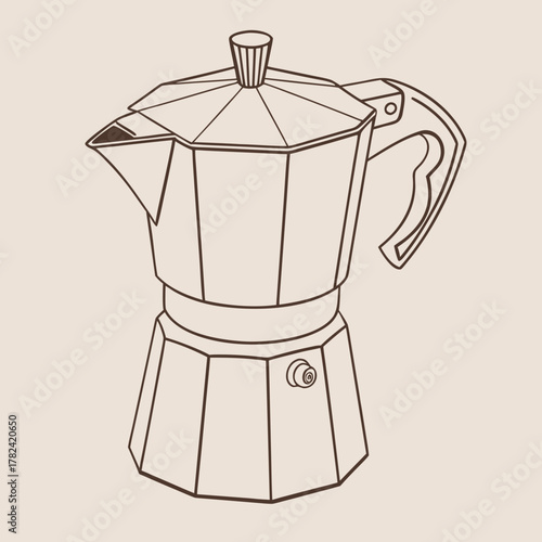 Italian moka pot for coffee preparation