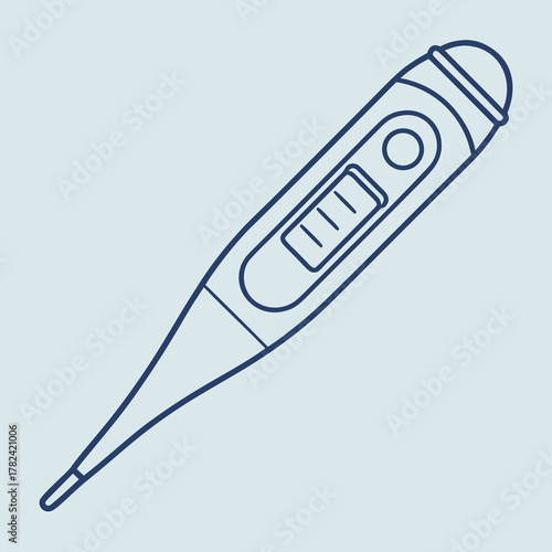 Digital thermometer line art