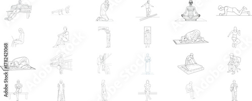 Collection of abstract geometric shapes and symbols