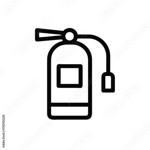 Minimalist outline icon of a fire extinguisher a simple emergency safety symbol