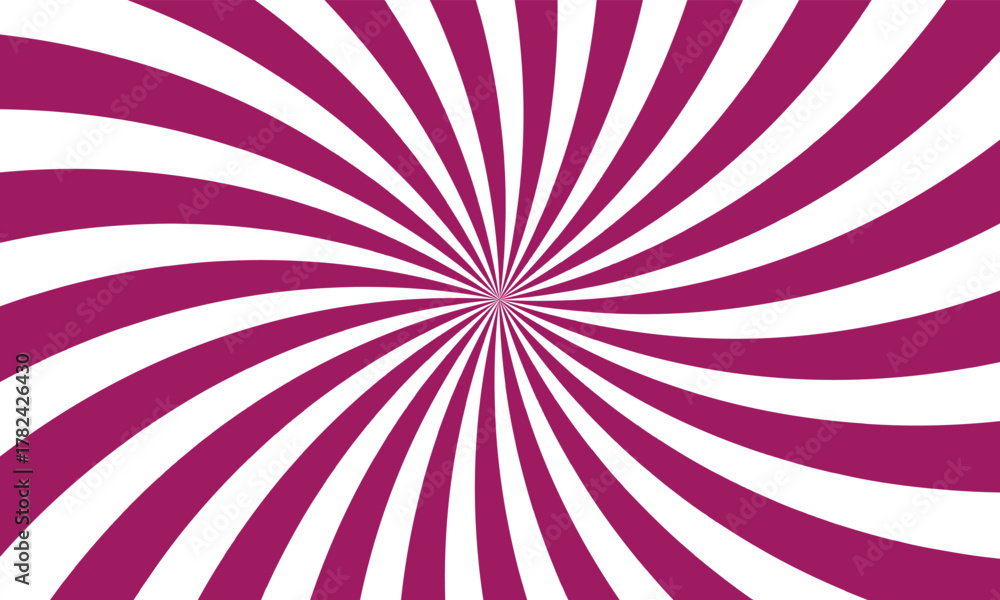 Fototapeta premium Vibrant magenta and white swirling sunburst pattern background with radial lines