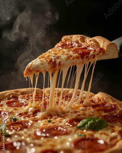 pizza with salami, pizza on a plate, pizza with salami and cheese
