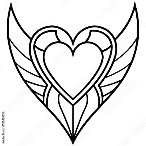 Heart with wings, a symbol of love and protection