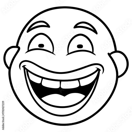 Laughing face illustration, cheerful expression