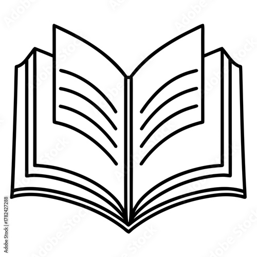 Open book with multiple pages for study
