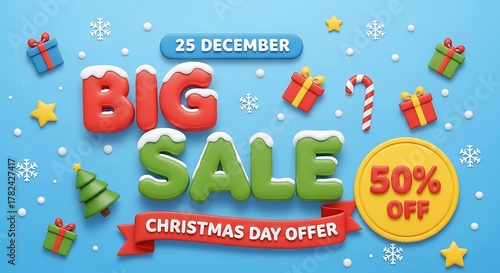 Don't miss this festive Christmas Day 50% off sale on December 25th, stock up on gifts and treats, grab this limited time offer for holiday savings and a joyful celebration