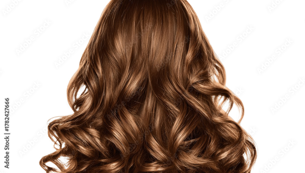 Naklejka premium A close-up of wavy brown hair