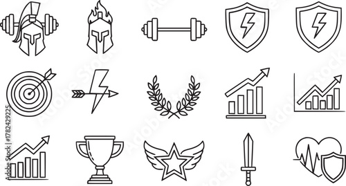 Collection of 16 simple editing and modification icons for user interface and software design