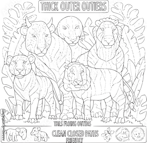 Φωτογραφία Classic lion king characters and scenes for creative coloring fun