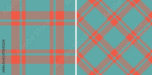 Textile fabric seamless of check plaid background with a vector texture pattern tartan. Set in summer colors of new year celebration ideas.