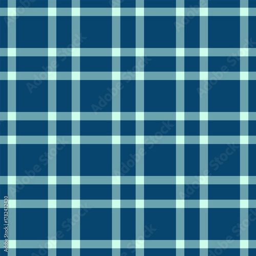 Halftone seamless vector plaid, composition texture pattern background. Vichy fabric tartan check textile in cyan and light colors.