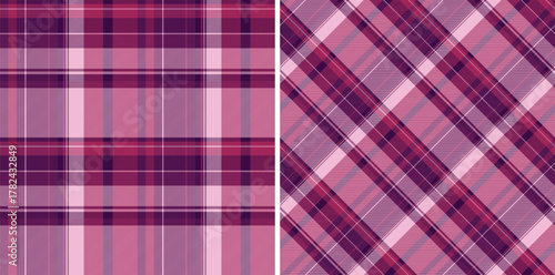 Tartan plaid fabric of background check seamless with a pattern textile texture vector. Set in dark colors. Buffalo fashion for a rustic look.