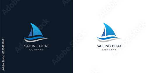  innovation sail boat digital logo design, sailboat logo design with modern style, creative idea logo design technology template, symbol, icon, vector template
