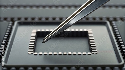 Precision Tweezers Handling Empty Slot in Microchip Design