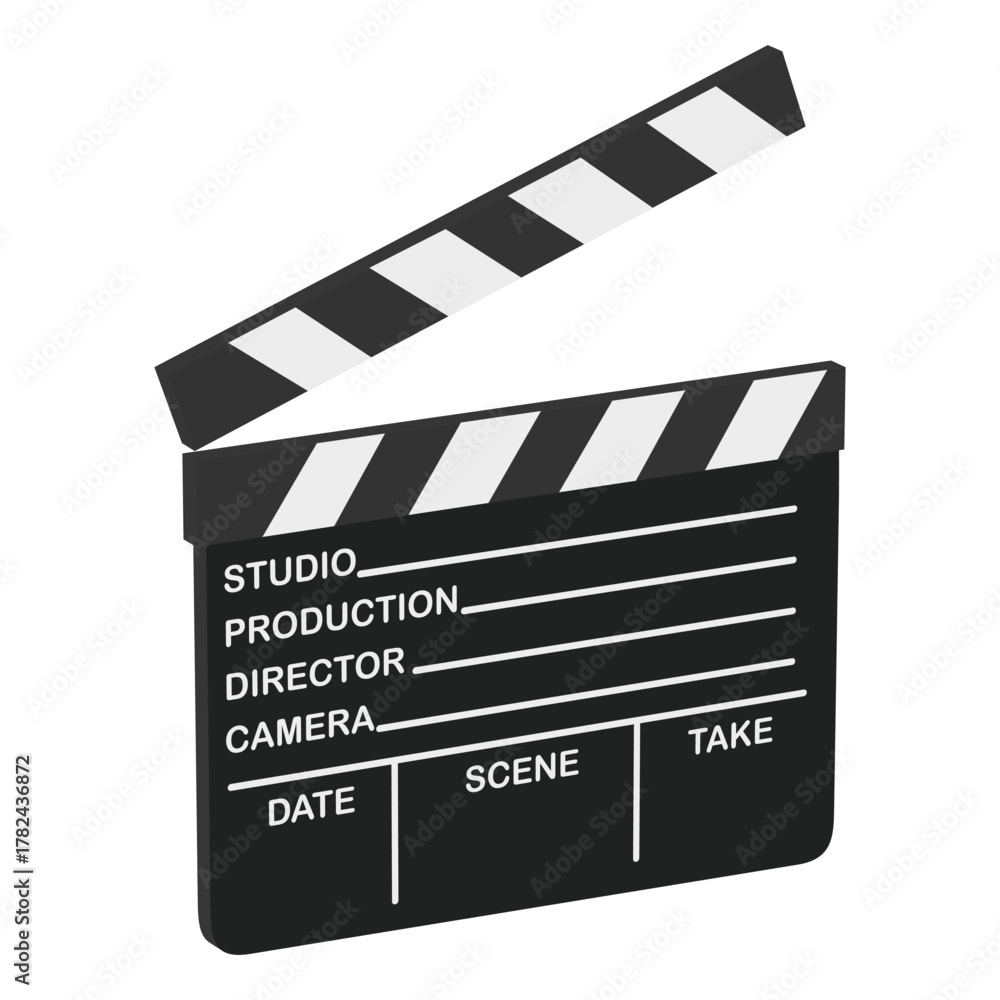 Obraz premium Clapperboard Slate Film Production Equipment Sign Icon