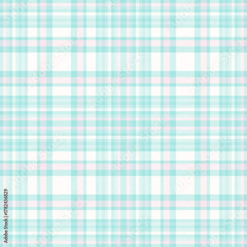 New year tartan pattern fabric, classic seamless check background. November vector textile texture plaid in light and teal colors.