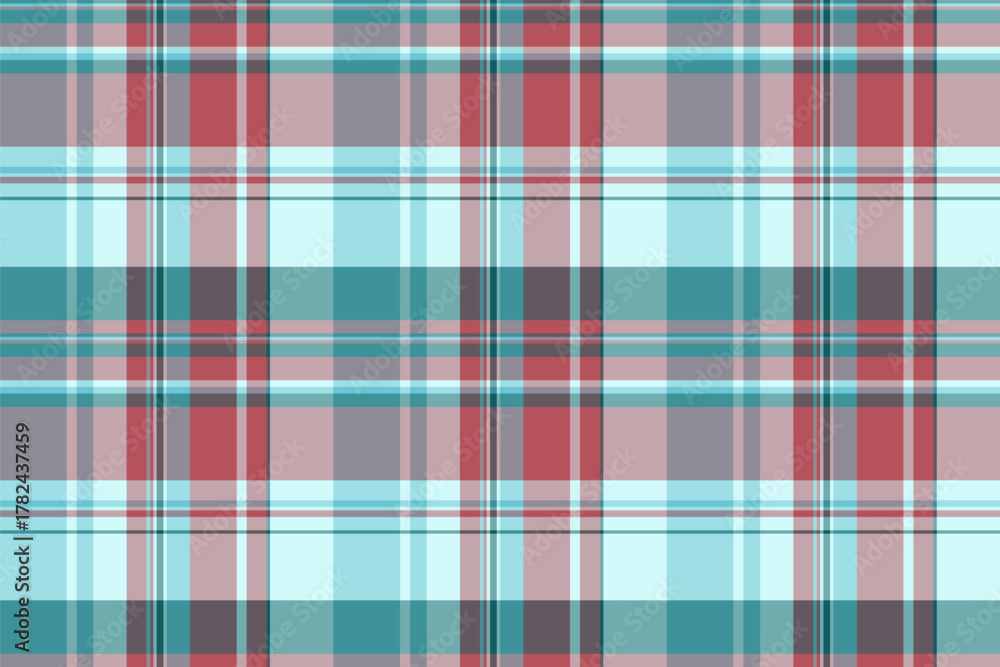 Fototapeta premium Motif pattern plaid seamless, wallpaper background tartan fabric. Tradition textile check vector texture in cyan and pastel colors.