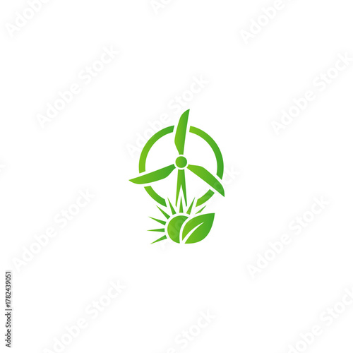 Renewable energy corporate icon flat vector design.