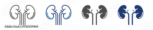 kidneys icon set multiple style