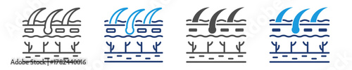 skin layers icon set multiple style