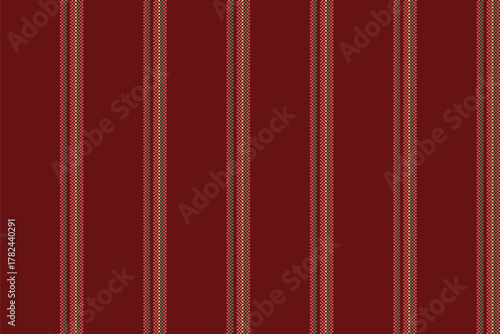 Tditable vector fabric background, piece vertical textile pattern. Texico stripe seamless lines texture in royal maroon and indian red colors.
