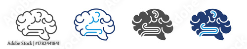 brain icon set multiple style