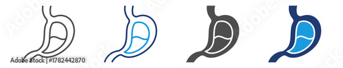 stomach icon set multiple style
