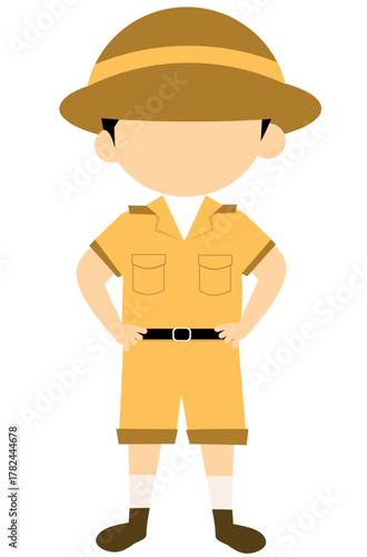 vector illustration of a zookeepeer man